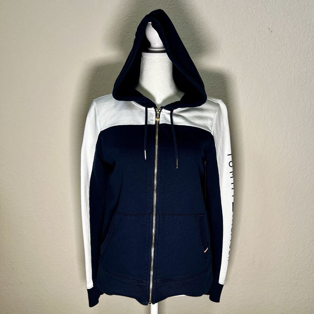 Authentic Tommy Hilfiger Hoodie - Women’s - White & Blue - Size S/P - Activewear